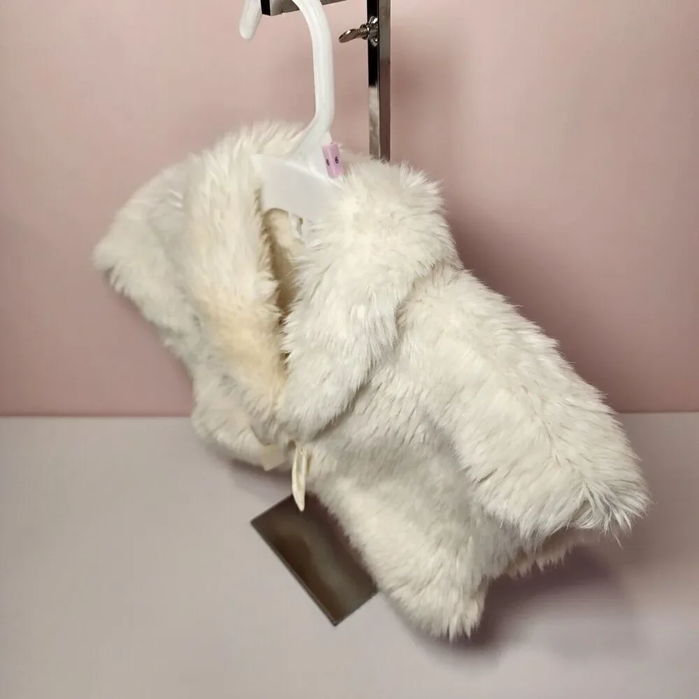 Baby Gap Ivory Frost Faux Fur Bolero Small Medium S/M